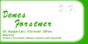 denes forstner business card