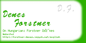 denes forstner business card